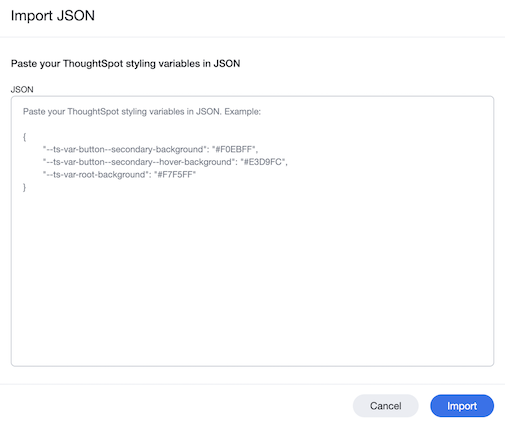 Import JSON button