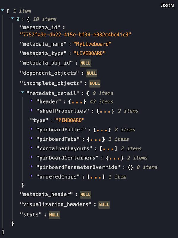 Liveboard V2 response